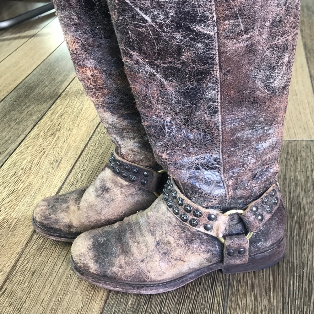 Distressed Frye Boots